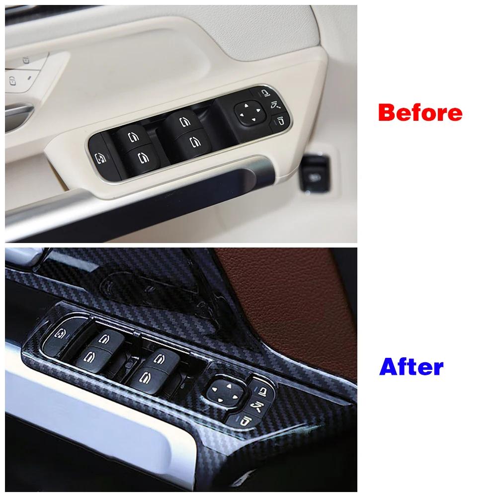 Для Mercedes Benz B GLA GLB Class W247 H247 X247 автомобильный стеклоподъемник кнопка переключения панели крышка отделка наклейка из углеродного волокна