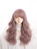 RyuuCos Лолита Длинные Кудрявые Розовые Кудрявые Клюквенные Парики для Школьного Культурного Фестиваля, Волосы, Кудрявые, Челка, Парик, Волосы, Розовый, Косплей, Устойчивый,