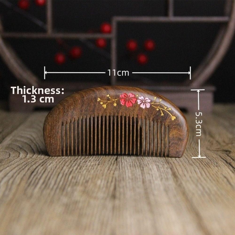 Gold Sandalwood Sandalwood Hair Comb Gold Branches Wood Combs Hot Hair Brush  Hair Styling Tool