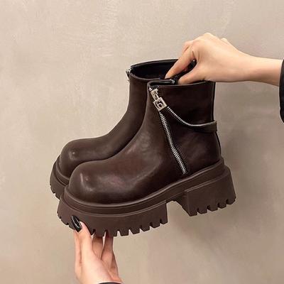 Модные ботильоны из мягкой кожи на толстой подошве «бисквит», ботильоны-чулки на небольшом каблуке 6 см, ботинки челси для женщин