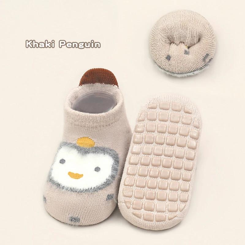 0-5Y Kids Winter Thicken Socks Baby Skidproof Floor Socks Boy Girls Cartoon Cotton Terry Warm Non-Slip Newborn Tube Socks Autumn