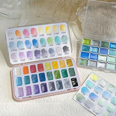 24 цвета сплошной пигмент для ногтей Aurora Pearly Nail Art акварельная металлическая палитра Paint Draw Chrome Chameleon Powder Nail Setgradie