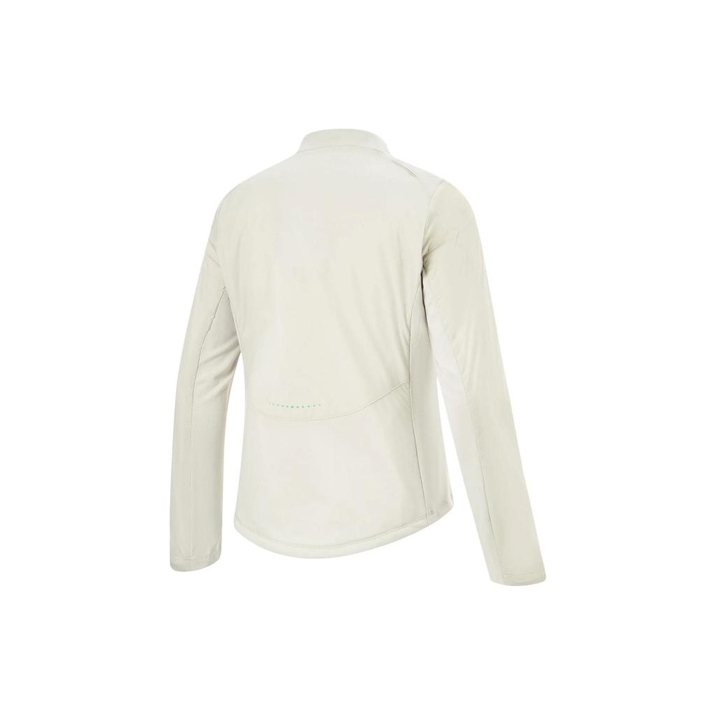 Li Ning Running Series однотонная спортивная ветровка с воротником-молнией для женщин, верхняя одежда серебристо-березово-серого цвета AFMU002-2