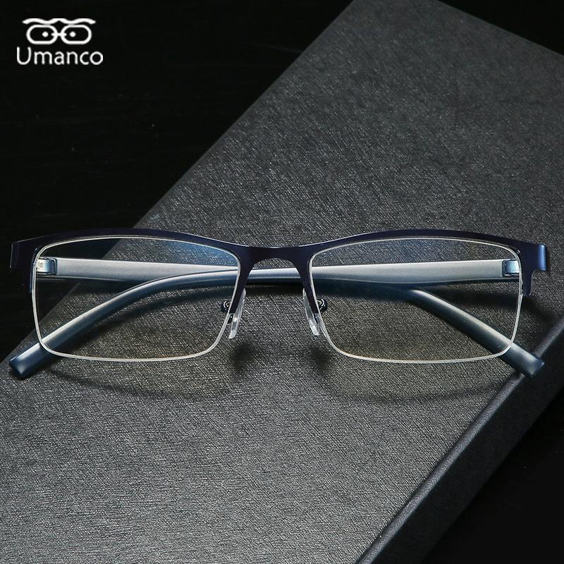 Half-Frame Square Reading Glasses for Men Business Bifocal Progressive Presbyopic Glasses +1.0 +1.5 +2.0 +2.5 +3.0 +3.5 +4.0