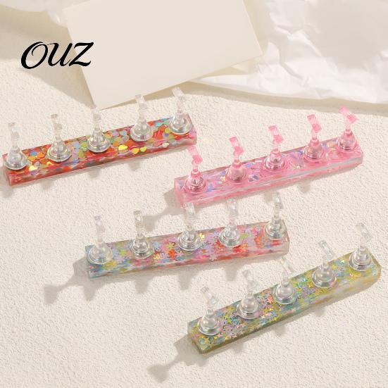 Nail Art Display Holder False with Glitter Base, Magnetic Press-on for Practice Stand Beginner Nails Painting, & Portable