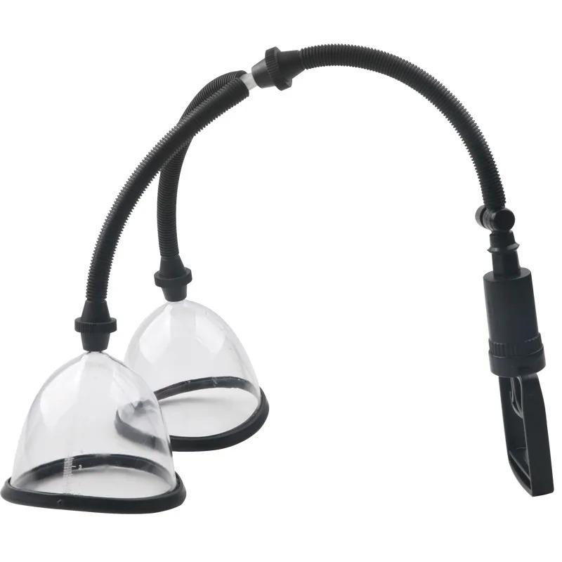 Двойная стимуляция груди и клитора, помпа, пульт управления, вибрирующий вакуумный присосок, женщины | Увеличение сосков и клиторальное удовольствие, секс-игрушка