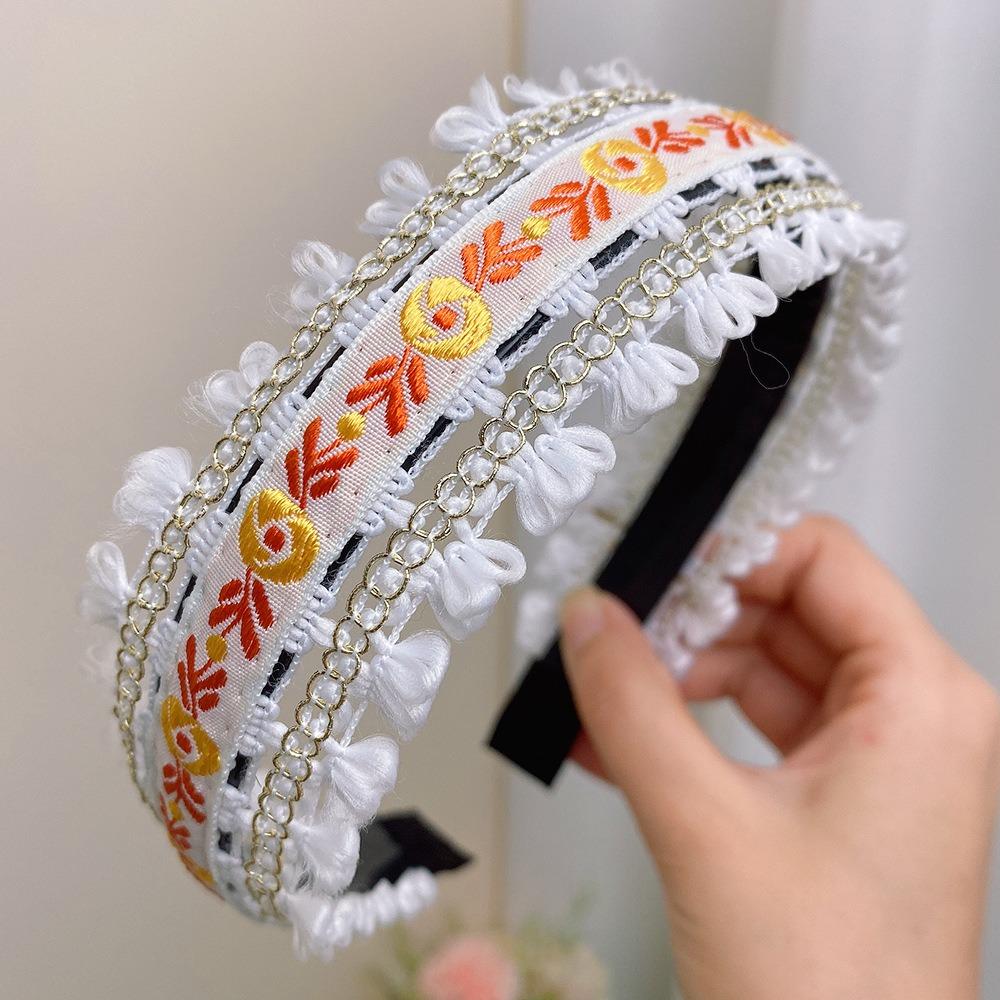 Retro Style Head Hoop Boho Headdress Hair Accessories Embroidery Headband  Women Girls