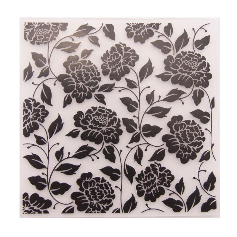 Flower Rose Branch Frame Plastic Embossing Folder for Scrapbooking DIY Photo Album Card Decor Art Template Plant Vine Rattan