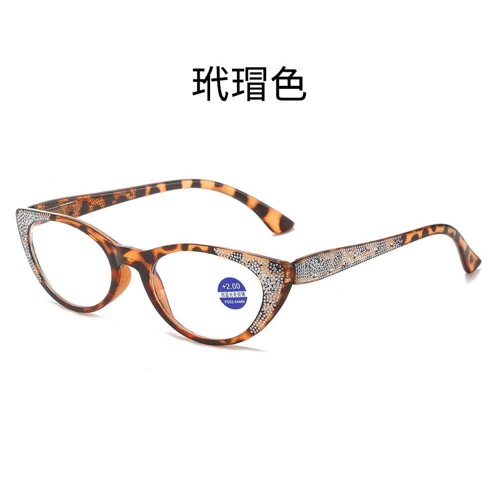 Очки для чтения «кошачий глаз» с защитой от синего света для пожилых людей, очки для чтения с бриллиантами, женские весенние зеркала для чтения с высоким разрешением