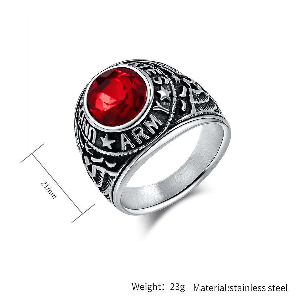 Мужское кольцо с драгоценным камнем, модный тренд, ретро-дизайн с изображением белоголового орлана из титановой стали, ювелирное украшение для руки в виде орла