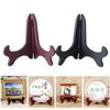 1Pc Wooden Display Stand Dish Rack Plate Bowl Frame Photo Book Pedestal Holder
