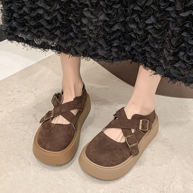 Две пары маленьких кожаных туфель женские британские туфли весна-осень 2024 новые туфли на платформе ретро Мэри Джейн одинарные туфли