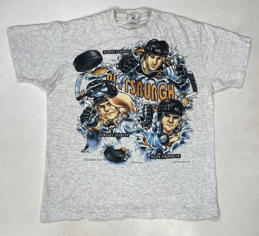 ВИНТАЖНАЯ Графическая футболка Pittsburgh Penguins 1995 Мужская L 90-е Одиночный шов