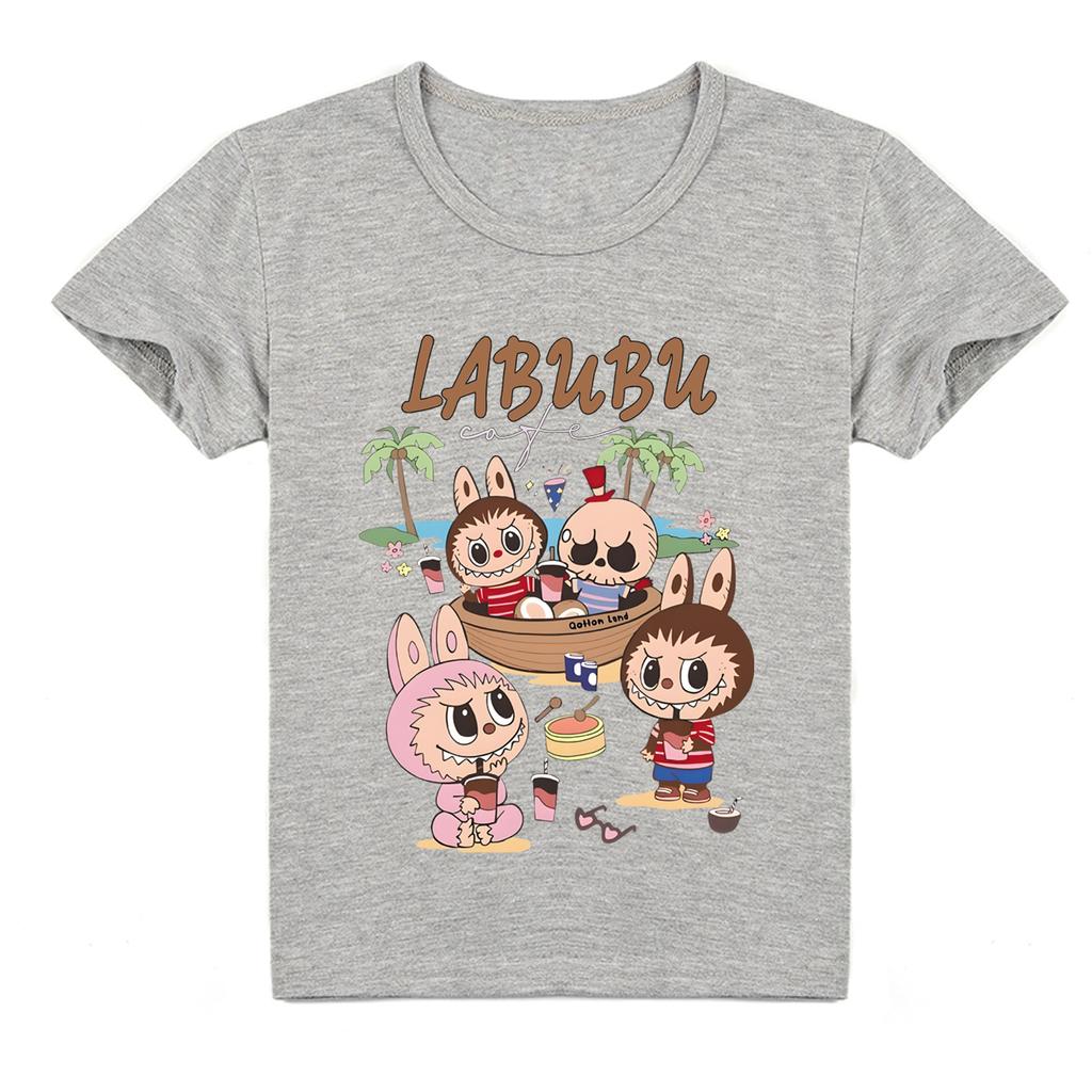 Kids 2D Tee Labubu T-shirt Children Short-sleeved