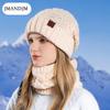 Зимние европейские и американские шапки, шарфы, женские утепленные и теплые вязаные шапки, наушники, беруши, шерстяные шапки
