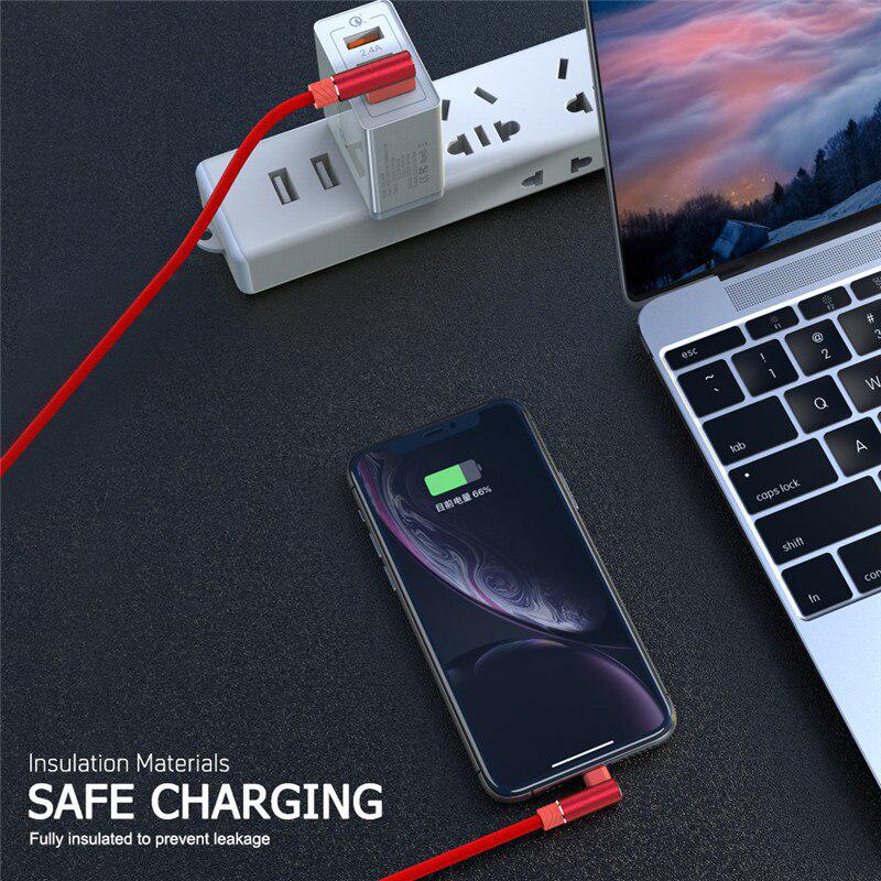 1 2 3 M 90 Degree USB Data Charger Cable For iPhone 11 12 13 14 PRO Xs Max Xr X 8 7 6 6S Plus 5 5S SE2020 iPad Cord Origin Mobile Phone Long Short
