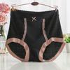 Lady Underpants Lace High Waist Solid Color Thin Tummy Control Elastic Panties Seamless Good Breathability Daily Sport Briefs