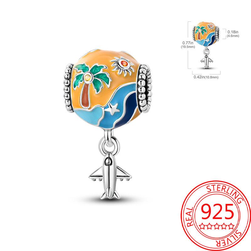 Copper Metal Paris Tower Aircraft Travel Charm Bead Component Pendant Bead Component Bead Components Compatible With Charm Bead Component Authentic