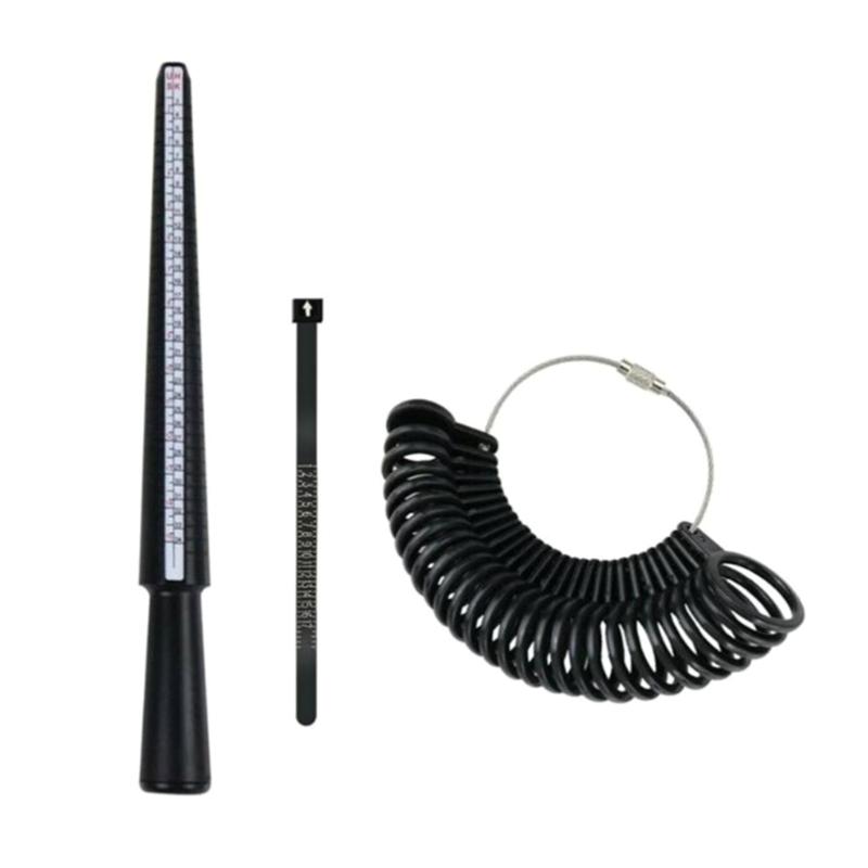 3/4/6/7Pcs Jewellery Tool Rings Size Mandrel Stick Finger Gauge Rings Sizer Measuring Jewelry Tool Set Rings Jewellery