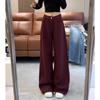 2024 Autumn Plus Size Retro Wide-Leg High-Waist Jeans for Women