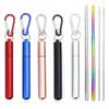 Reusable Retractable Straw 304 Stainless Steel Metal Straw with Cleaning Brush