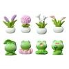 Unique Decorative Miniature Resin Flowerpots Planter Container Figurines Suitable for Bookshelf Car Office Desk Ornament
