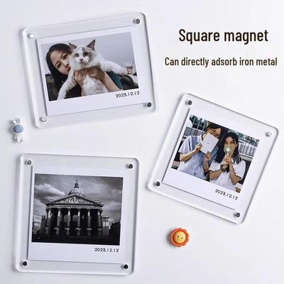 Двусторонние акриловые магнитные фоторамки для 3-дюймовых полароидов - Прозрачная подставка-мольберт и подставка для демонстрации украшений, сделай сам