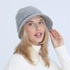 Knitted Hat Women's Autumn Winter Flower Fashion Mom Rabbit Wool Pot Hats & Caps with Thick Velvet Warmth Hat