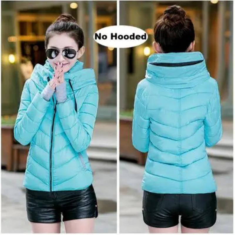 Зимняя куртка женская одежда женские парки утепленная верхняя одежда однотонные пальто короткие женские тонкие хлопковые подбитые базовые топы