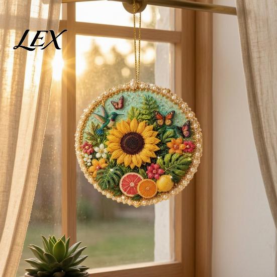 Thoughtful Craft Gifts Four Seasons Holiday Pearl Art Hanging Ornaments, Christmas Spring Summer Fall Beaded Autumn Winter Ornaments Pattern Ornament,