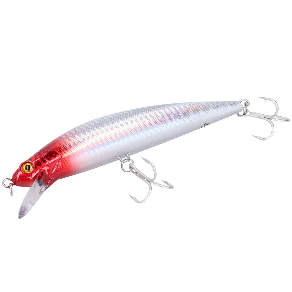 Sea Fishing Sinking Lure 60g Stainless Steel Plastic Artificial Simulation Eye Bait Accessory Red