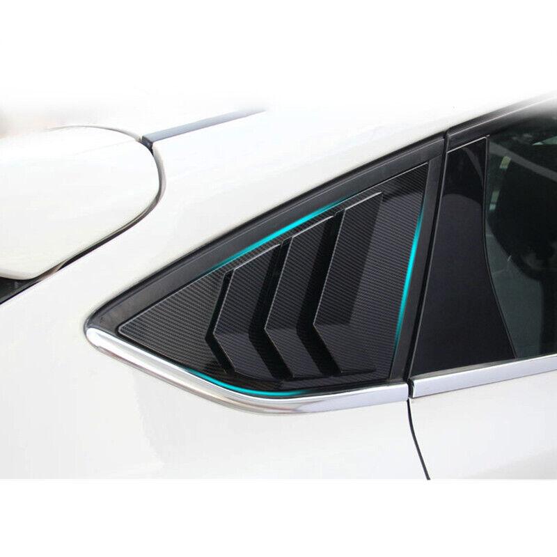 For Ford Focus Hatchback 2012-2018 Car Rear Louver Window Side Shutter Quarter Cover Trim Sticker Vent Scoop ABS Carbon Fiber