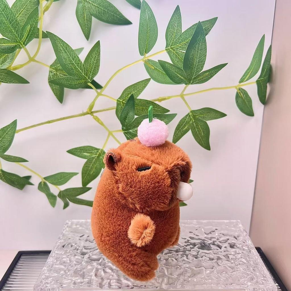 Blow Capybara Bubble Keychain Top Persimmon Kids Backpack Hanging Doll Plush