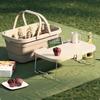 1pc Portable Collapsible Large Capacity Picnic Basket, Collapsible Plastic Storage Basket for Outdoor Party Home Party Barbecue