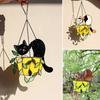 Cat In Flowerpot Hanging Decoration Home Office Indoor Outdoor Wall Art Acrylic