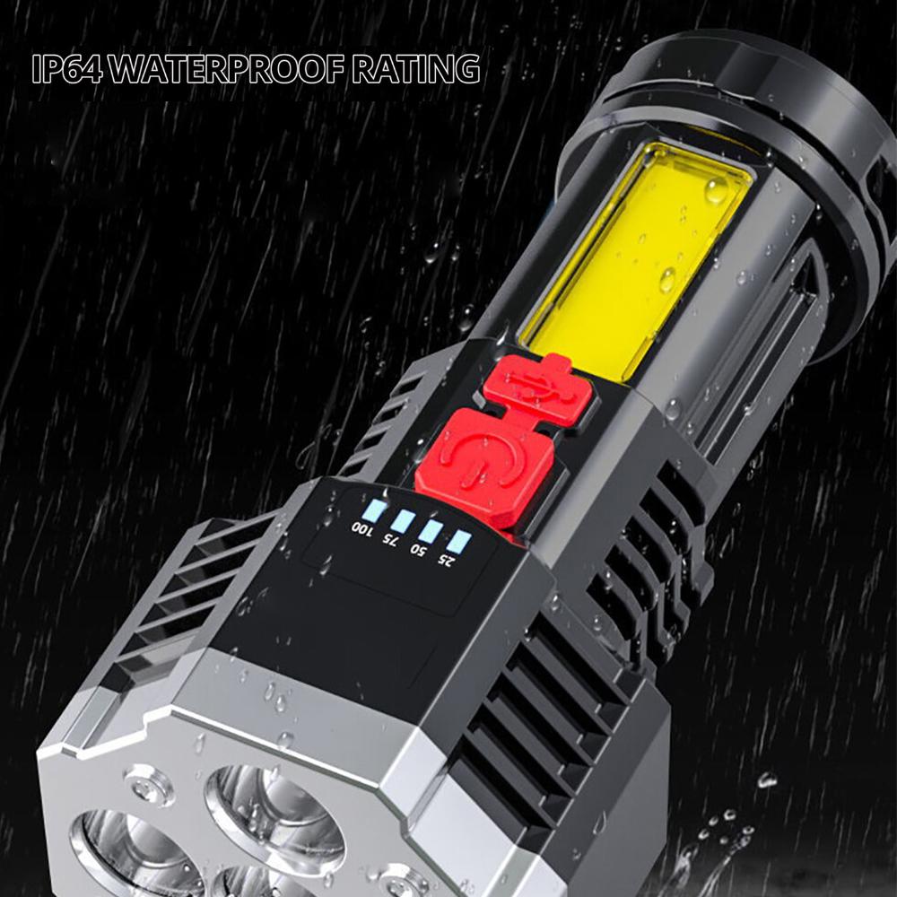 High Power Led Flashlights strong light Light Outdoor Lighting ABS Material Torch 7LED Rechargeable Flashlight Powerful