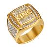 Мужское кольцо из нержавеющей стали с 18-каратным золотым покрытием из циркония, хип-хоп, панк, байкерское кольцо, подарок на день рождения, модные ювелирные изделия Fallow