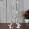 Silver Metal Handcrafted Kissing Swan Couple Statues Love Birds Figurines Decorative Showpieces |