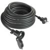 20m Outdoor Rainproof Extension Cord, Black, 12A, 125V, VCT0.75, with Rainproof Outlet and Rainproof Cap, PSE Certified