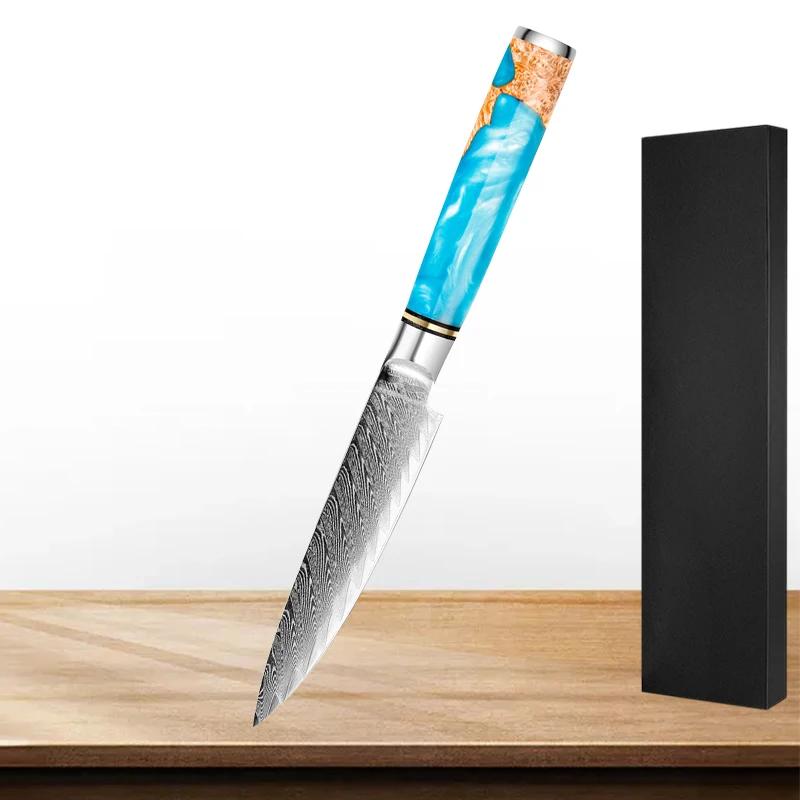 Профессиональный 5-дюймовый универсальный нож с лезвием из дамасской стали VG-10, нож для чистки овощей и фруктов, небольшие кухонные ножи