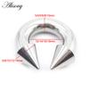 Alisouy 1PC Черный Шип Подкова Носовое Кольцо Stainelss Стальной Конус Большой Калибр Пирсинг Внутренняя Резьбовая Перегородка Ухо Расширитель Пробка