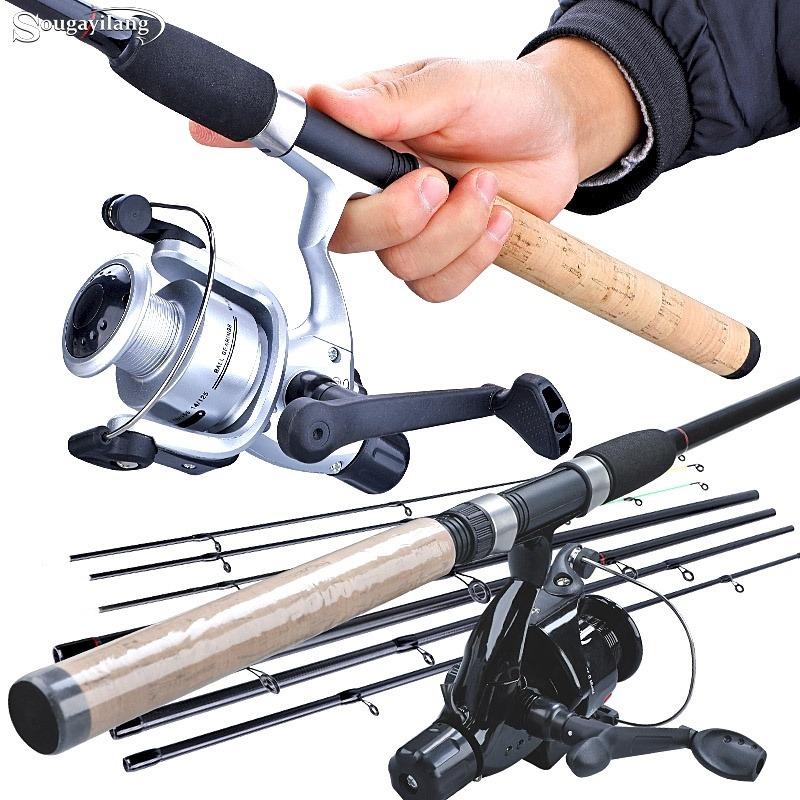 Комбинированные катушки для удочек с карбоновой фидерной удочкой, 6 шт./3 м/9,8 фута, и спиннинговой катушкой для ловли карпа