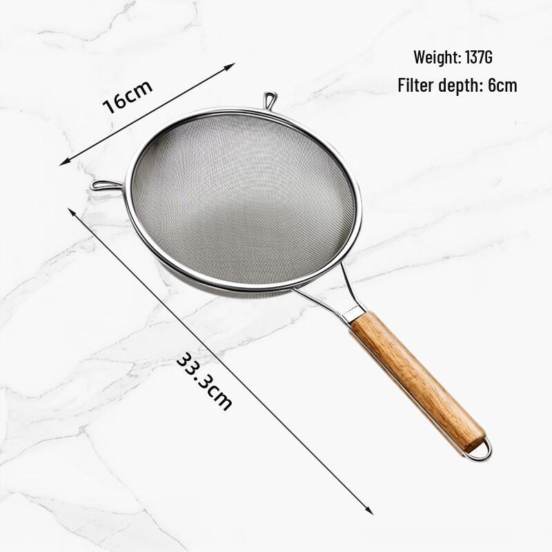 Wutuo 304 Stainless Steel Slotted Skimmer with Wooden Handle (2-Pack)