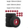 4 Pieces 1/10 RC Short Course Truck Tires and Wheels Accessory Rubber Sturdy Portable Car Part