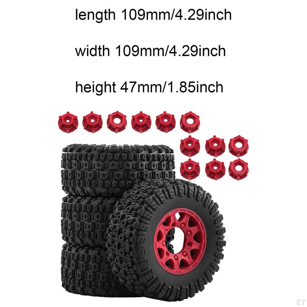 4 Pieces 1/10 RC Short Course Truck Tires and Wheels Accessory Rubber Sturdy Portable Car Part