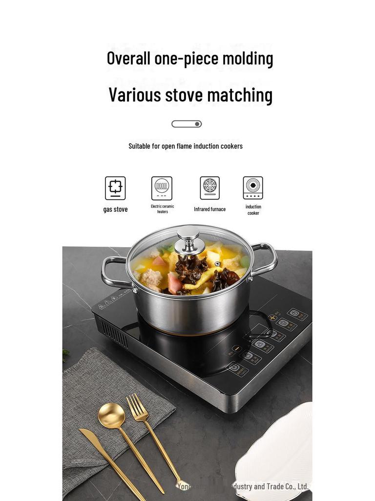 Кастрюля из нержавеющей стали 316 с антипригарным покрытием и сотовым узором, двойная ручка, трехслойная, совместима с индукционными и газовыми плитами, 26 см