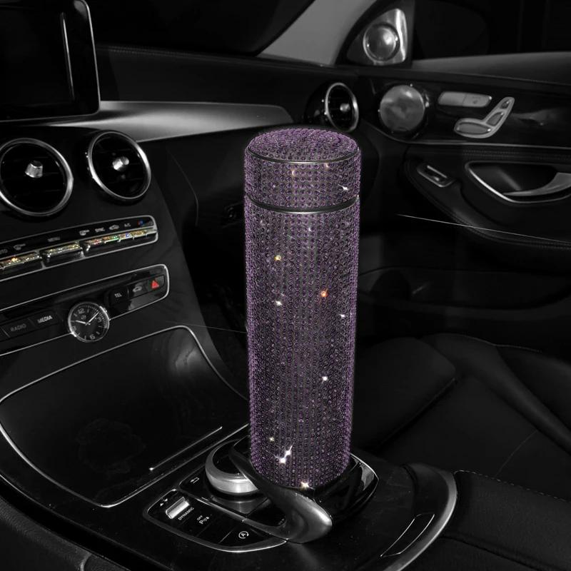 500 мл автомобильная термобутылка для воды 304 нержавеющая сталь алмазный держатель для сохранения тепла для воды блестящие автомобильные аксессуары для женщин