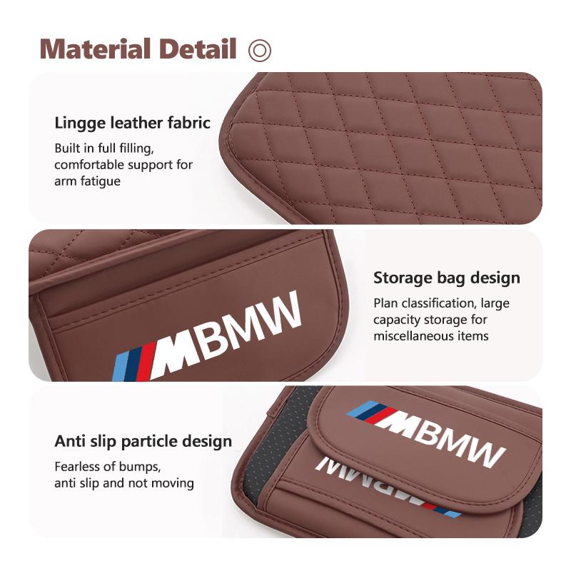 BBJS7 Car Arm Rest Pad Center Console Armrest Elbow Protector Cushion For BMW M F10 F20 F30 F40 F15 F25 F26 F31 F49 E62 E83 E84