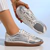 Мода Мода Серебристые Вулканизированные Кроссовки Женские Мягкая Подошва Повседневная Спортивная Обувь Женская 2025 Весна Осень Легкие Нескользящие Туфли на Плоской Подошве