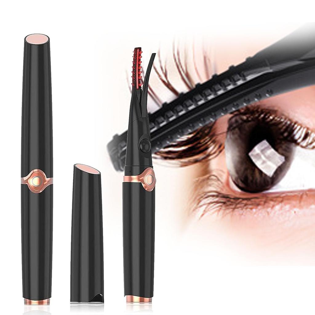 Heated Eyelash USB Three Temperature Quick Automatic Power Suitable for Lower Black Curler, 2-in-1, Rechargeable, Settings, 10-Second Preheat, Off,